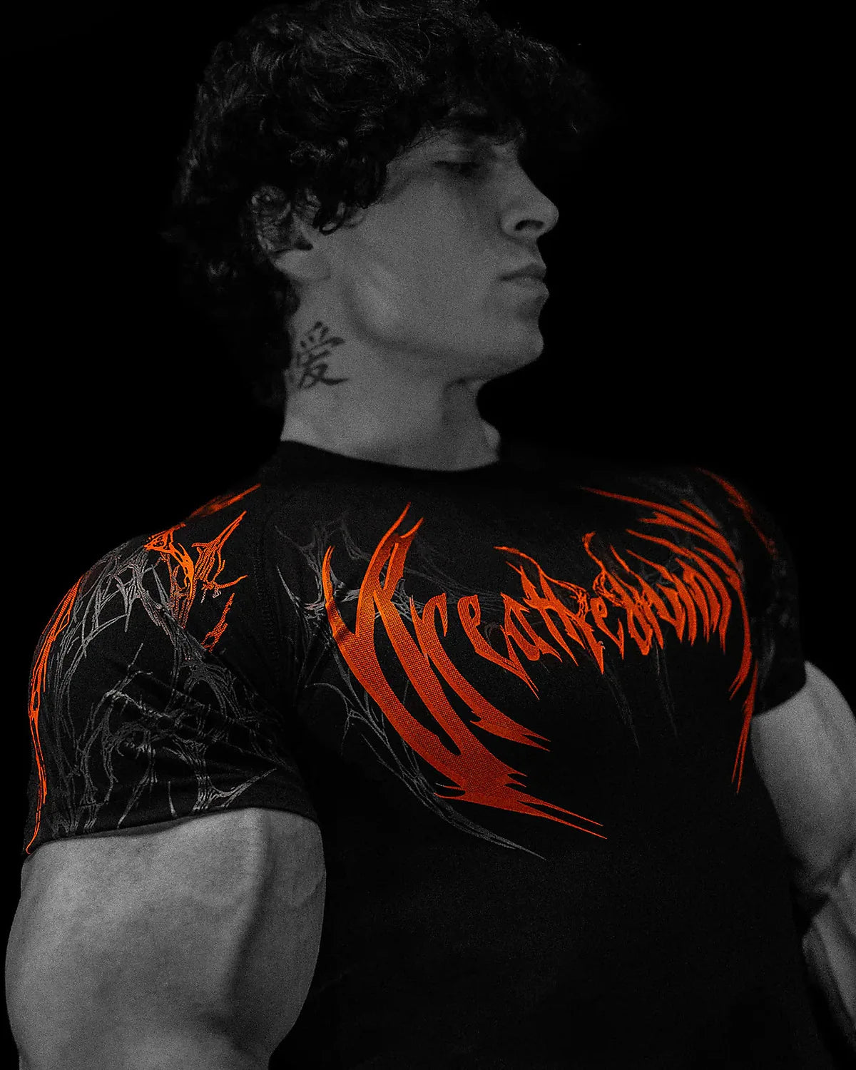 GYM T-shirt Men's Dark Gothic Print Muscle Tee  High Elasticity And Quick Drying Exercise For Bodybuilding Training 2026 Summer