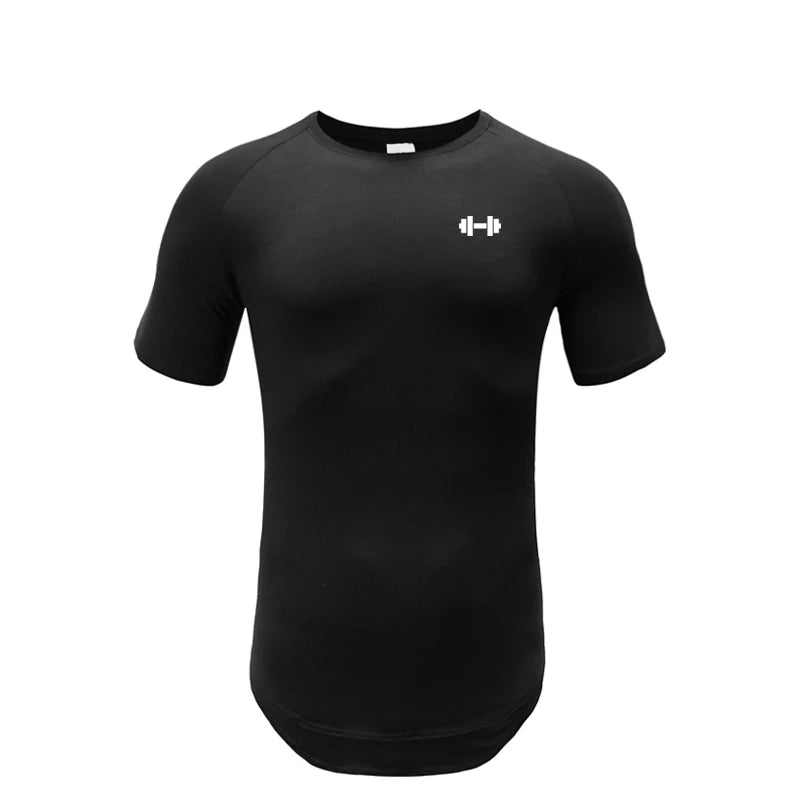 Gym Bodybuilding Workout Clothing Sportswear Mens Casual Short-sleeved Cotton Shirts Summer Fitness Breathable Slim Fit T-Shirts